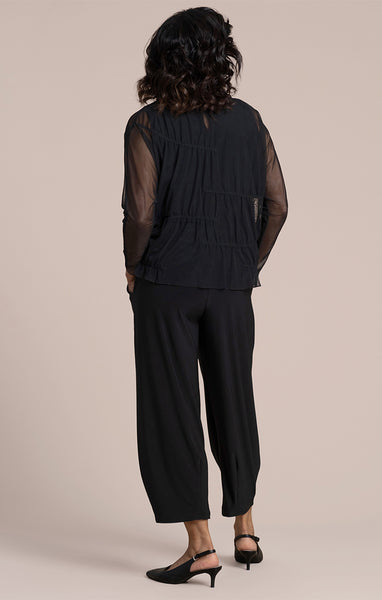 Sympli, 322419-3 Barely Wabi Sabi Top, Black