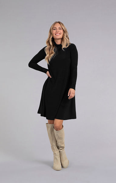 Sympli, 28129-3 Turtle Neck Trapeze Dress