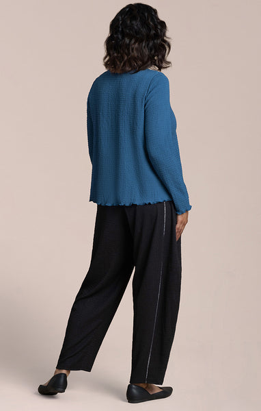 Sympli, PW22379-3 Pop Crew Neck Top, Lake