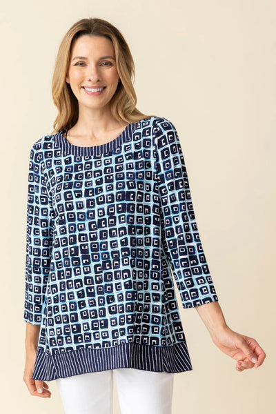 Habitat Spring/Summer, 57027 Pleat Back Tunic Mix, Navy