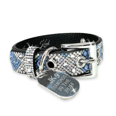 Jacqueline Kent Collection, JKDC109.LTBL Mariners Cross Collection Blue Dog Collar, Small