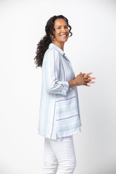 Habitat Spring/Summer Sale, 48335 Stepped Hem Tunic Shirt, Royal 50% Off Regular Price