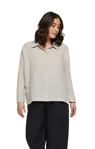 Sympli, LW2400 Linen Boxy Pocket Shirt