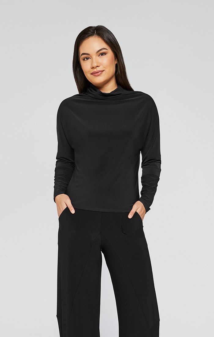 Sympli, 22218-3 Funnel Neck Dolman Sleeve