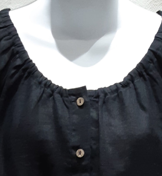 Tara Vao Sale, HANAYA 0022 Linen Top, Black 50% ADDITIONAL OFF