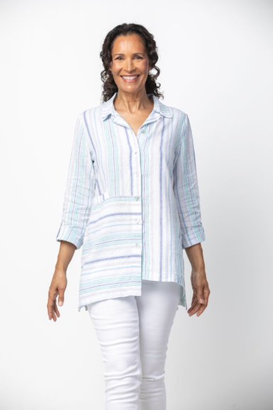 Habitat Spring/Summer Sale, 48335 Stepped Hem Tunic Shirt, Royal 50% Off Regular Price