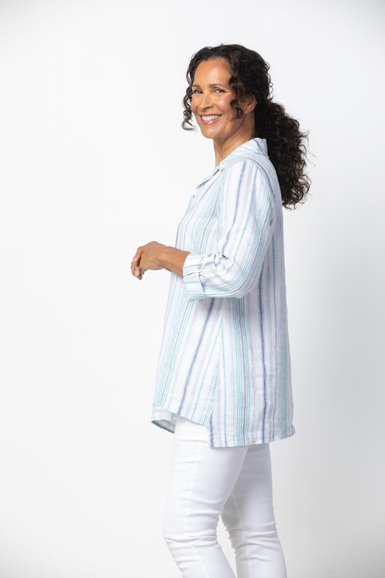 Habitat Spring/Summer Sale, 48335 Stepped Hem Tunic Shirt, Royal 50% Off Regular Price