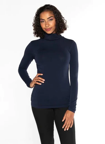 C'est Moi, CEBT1208 Bamboo Turtleneck, Navy