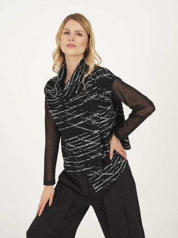 EverSassy by Dolcezza Sale, 12252 Textured Vest / cowl neck 50% Off Regular Price