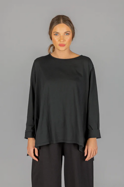 Paolo Tricot Sale, WT110499 Long Sleeve Trapeze Tunic, Black 50% Off Regular Price