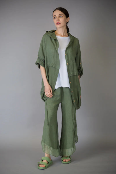 Paolo Tricot Sale, D11439 Linen Button Tunic 50% Off Regular Price