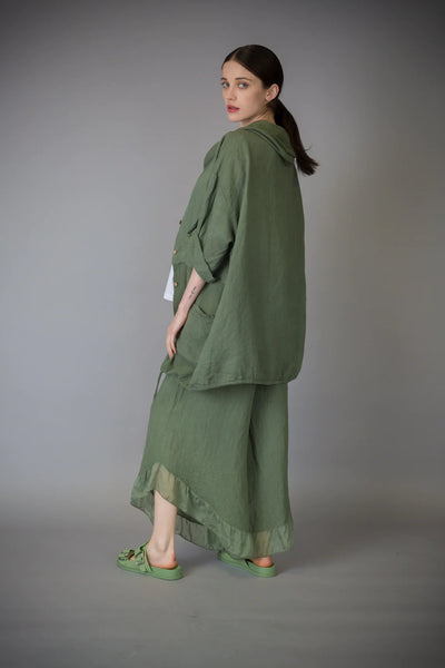 Paolo Tricot Sale, D11439 Linen Button Tunic 50% Off Regular Price