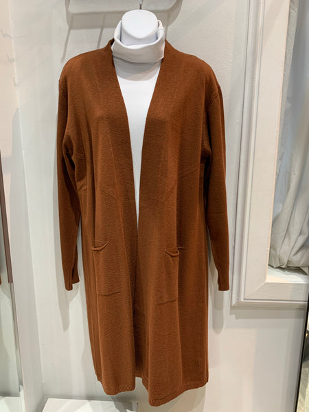 Orange by Fashion Village Sale, 4768 Long Cashmere Feel Open Duster 50% Off Regular Price