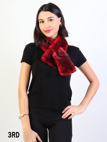 Accessories, SF 17333 Faux Fur Scarf with Snakeskin Print